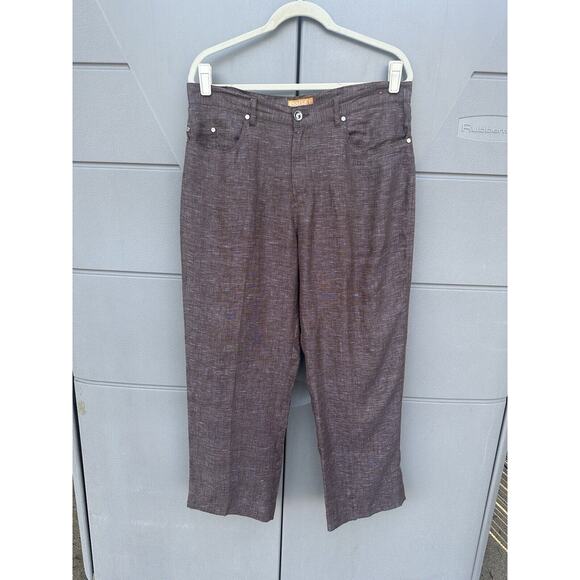 Inserch Collezione Italy Mens Brown Linen Pants Beach Wedding Size 34x28 - Picture 3 of 9